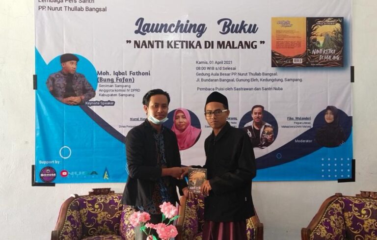 Dorong Santri Perkuat Literasi, LPS Nurut Thullab Sampang Launching Buku "Nanti Ketika Di Malang"