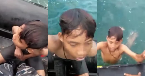 Viral! Detik-detik TNI AL Selamatkan Seorang Pelajar yang Jatuh di Tengah Laut