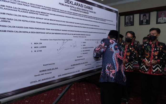 Deklarasi Damai Pilkades Serentak, Bupati Sumenep: Jangan Sampai Korbankan Persaudaraan